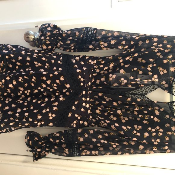 Self-Portrait Twist Front Ditsy Mini Dress